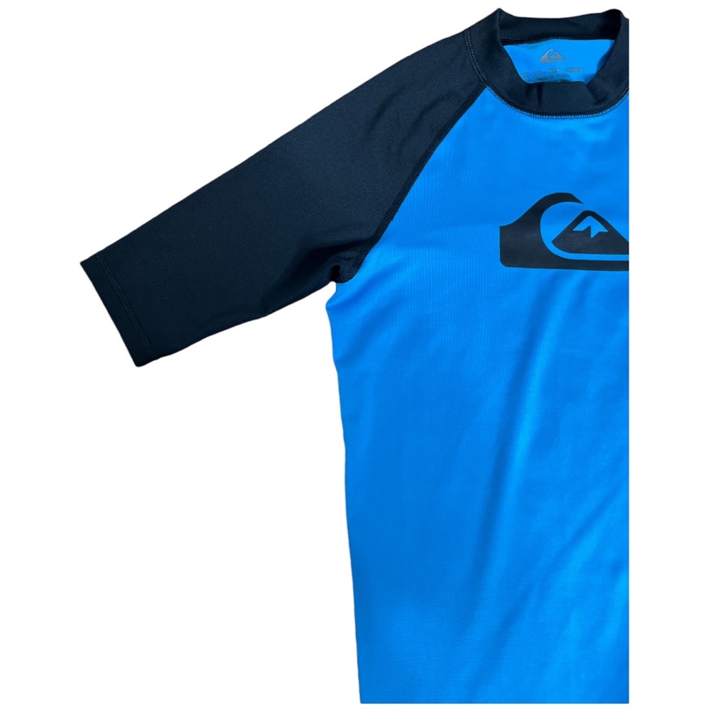 QUIKSILVER Gorpcore Athleisure All Time Rash Guard Cap Sleeves Blue Mens XS - Picture 5 of 13